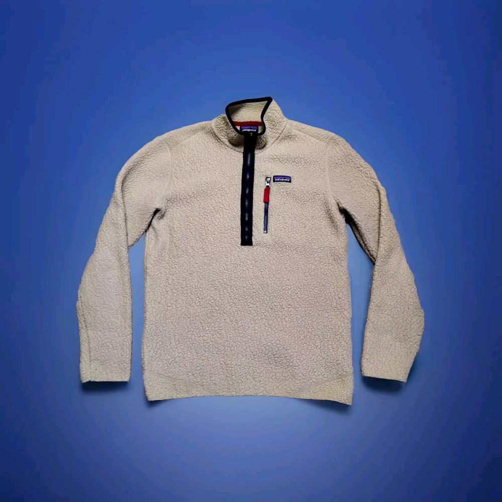 Patagonia Cream Zip Up Sherpa Sweater